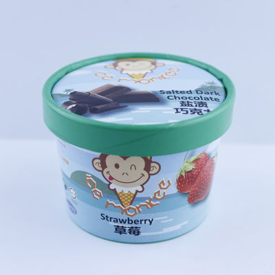 Yogurt Paper Ice Cream Bowl Con Capo, Eco Friendly 5oz 150ml Ice Cream Cup