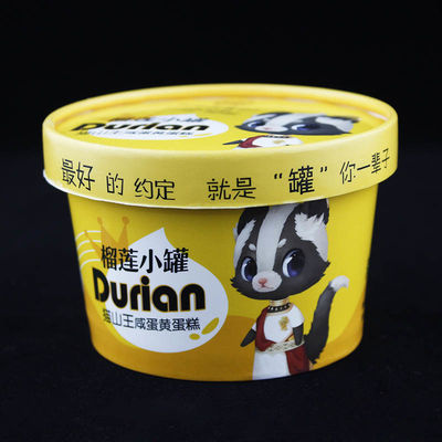 10oz 300ml Ice Cream Paper Cup con coperchio Yogurt Disposable Take Away Tub