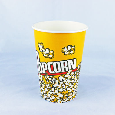Barattoli di carta usa e getta mono parete 46 oz stampare il logo popcorn vasca