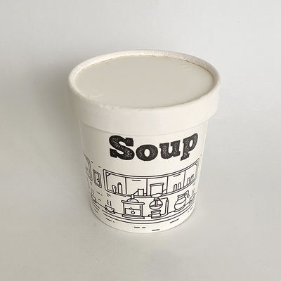 Tazze di carta da zuppa da 360 ml con coperchio a parete singola