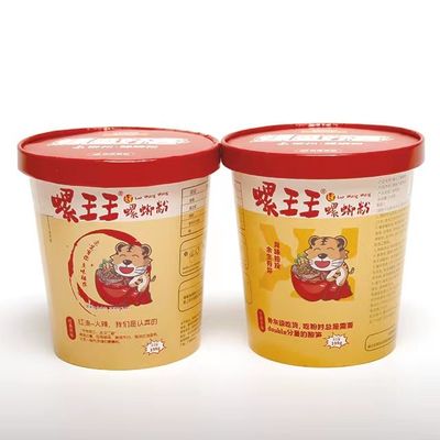 Coppa di carta di ramen eco-friendly, 1000 ml confezionata con coperchio