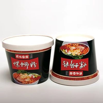Tazza di carta stampata per fagioli 32 oz vaschetta di imballaggio alimentare usa e getta con coperchio