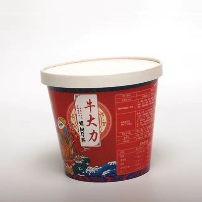 Tazza di pasta di carta da asporto Fast Food Ramen Coppa con coperchio 1100ml