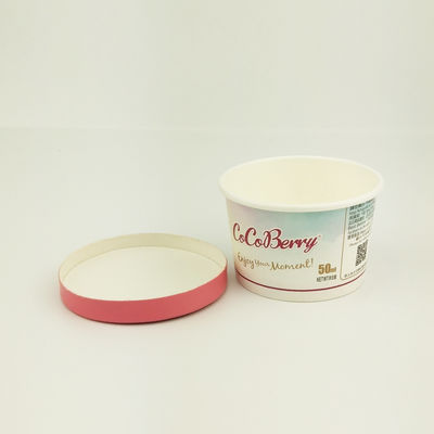 Tazze di carta monouso per gelati con coperchio impermeabili 3 oz 85 ml