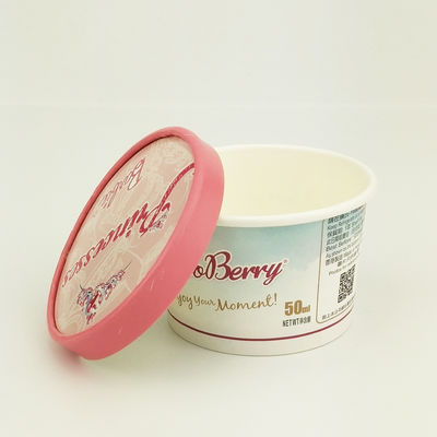 Tazze di carta monouso per gelati con coperchio impermeabili 3 oz 85 ml