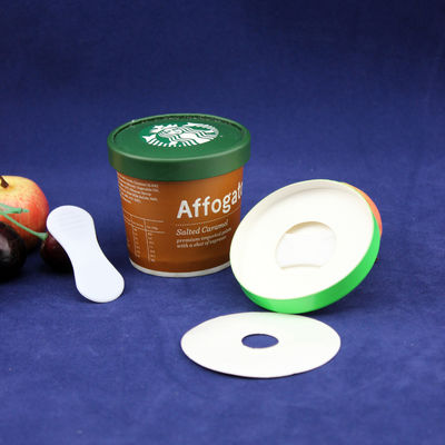 Coppe di carta di gelato rivestite in PE con coperchio impermeabile 125ml