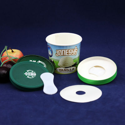 Coppe di carta di gelato rivestite in PE con coperchio impermeabile 125ml