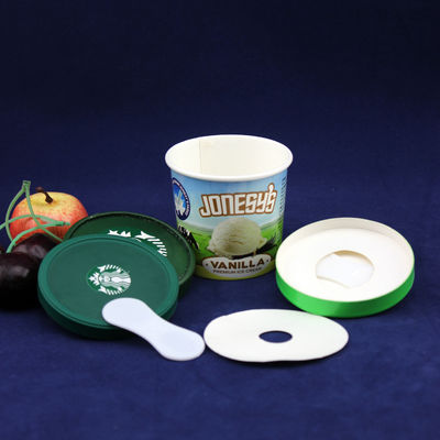Coppe di carta di gelato rivestite in PE con coperchio impermeabile 125ml