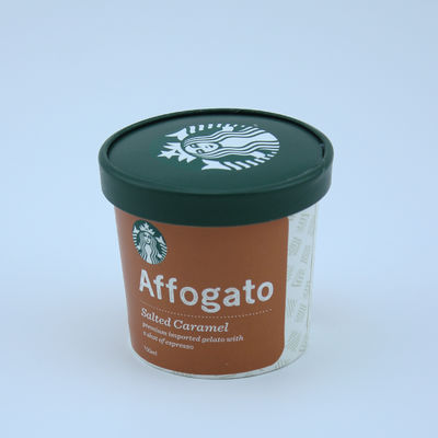 Coppe di carta di gelato rivestite in PE con coperchio impermeabile 125ml