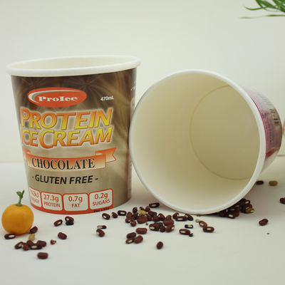Coppa di carta per gelati ecologica con coperchio contenitore di yogurt surgelato da 475 ml