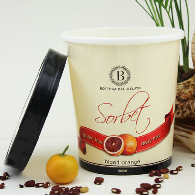 Coppa di carta per gelati ecologica con coperchio contenitore di yogurt surgelato da 475 ml
