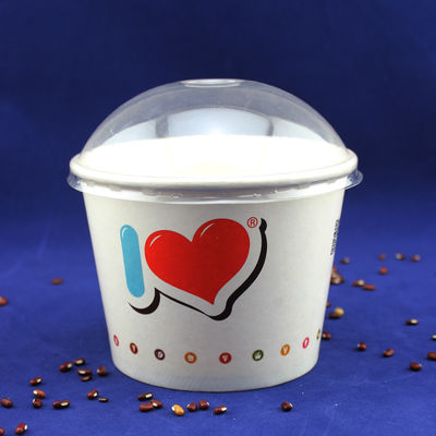 Serve singola, mangia a domicilio, vasche di gelato, tazze di carta di yogurt con coperchio di plastica