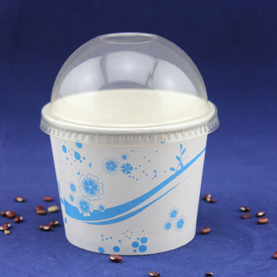 Serve singola, mangia a domicilio, vasche di gelato, tazze di carta di yogurt con coperchio di plastica