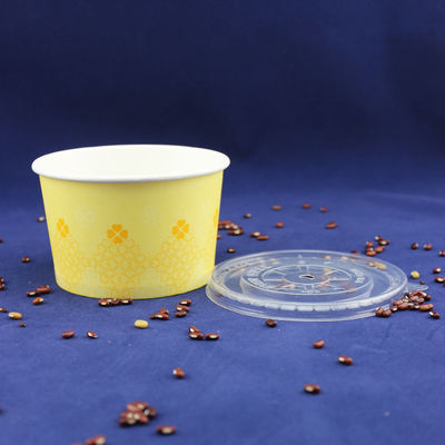 Serve singola, mangia a domicilio, vasche di gelato, tazze di carta di yogurt con coperchio di plastica