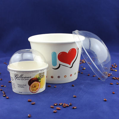 Serve singola, mangia a domicilio, vasche di gelato, tazze di carta di yogurt con coperchio di plastica
