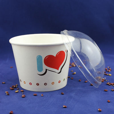 Serve singola, mangia a domicilio, vasche di gelato, tazze di carta di yogurt con coperchio di plastica