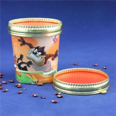 Coppa di carta di gelato rivestita in PE con coperchio cucchiaio di plastica con doppia parete