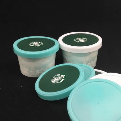 Coppa di carta di gelato rivestita in PE con coperchio cucchiaio di plastica con doppia parete