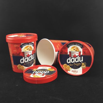 475 ml di vasche biodegradabili per gelati con coperchio, 520 ml di scodella di carta per gelati