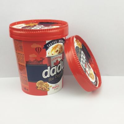 475 ml di vasche biodegradabili per gelati con coperchio, 520 ml di scodella di carta per gelati