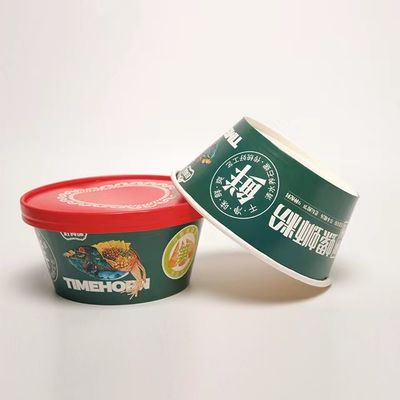 1200 ml Tazze rotonde di insalate di carta con coperchio Contenitori impermeabili per imballaggi alimentari