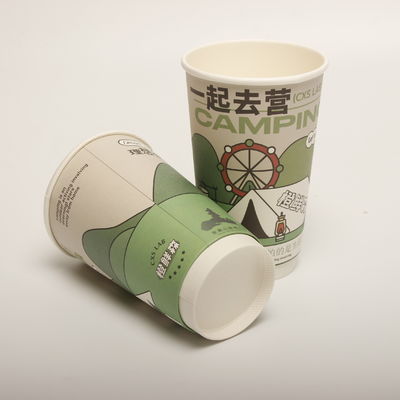 Coppa di carta per bevande con coperchio stampata su misura usa e getta 16 oz 520 ml