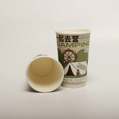 Coppa di carta per bevande con coperchio stampata su misura usa e getta 16 oz 520 ml