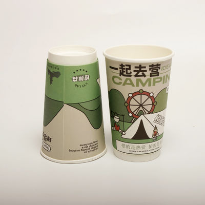 Coppa di carta per bevande con coperchio stampata su misura usa e getta 16 oz 520 ml