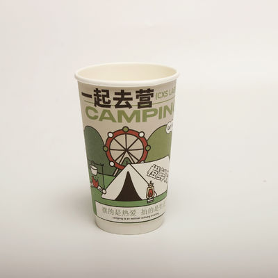 Coppa di carta per bevande con coperchio stampata su misura usa e getta 16 oz 520 ml