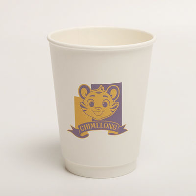 Coppa di carta a parete doppia usa e getta 16 oz compostabile per bevande calde e fredde