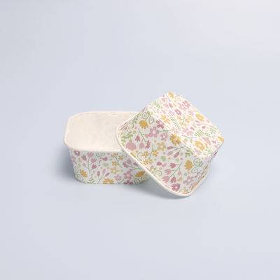 Scatole di imballaggio da forno quadrata Small Cupcake Liners Fluted Cake Cups Riciclati