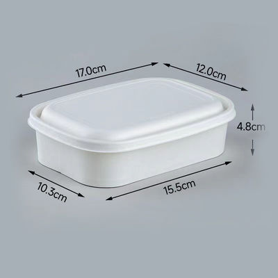 Ciotole quadrate monouso di carta, ciotole di carta kraft riscaldate da 500 ml con coperchio