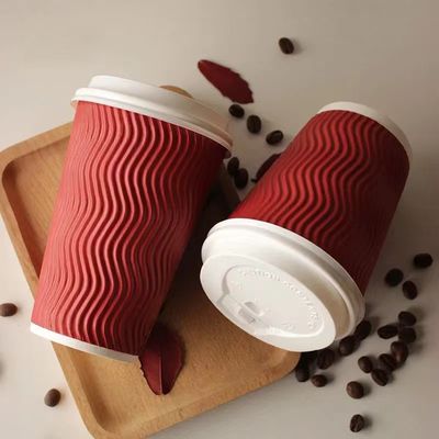 Tazze di carta a doppia parete compostabili per il caffè, tazze di carta isolate stampate