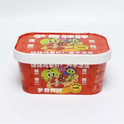 Prodotto di fabbrica stampato Medium Square Paper Bowl Packaging - Secure Packaging with paper lids