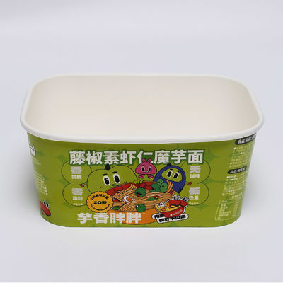 Prodotto di fabbrica stampato Medium Square Paper Bowl Packaging - Secure Packaging with paper lids