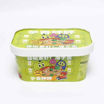 Prodotto di fabbrica stampato Medium Square Paper Bowl Packaging - Secure Packaging with paper lids