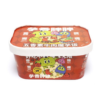 Prodotto di fabbrica stampato Medium Square Paper Bowl Packaging - Secure Packaging with paper lids