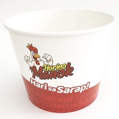 Un secchio di carta per pollo fritto ecologico, 85 once di carta usa e getta.