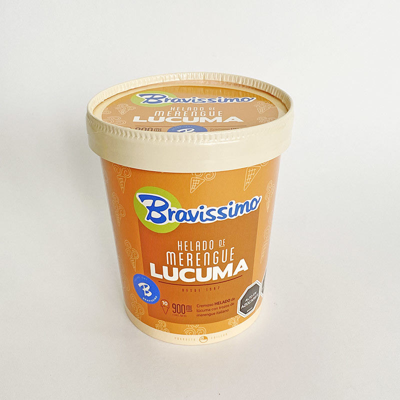 Ciotole di gelato di carta da 950 ml con coperchio per dolci freddi di grado alimentare