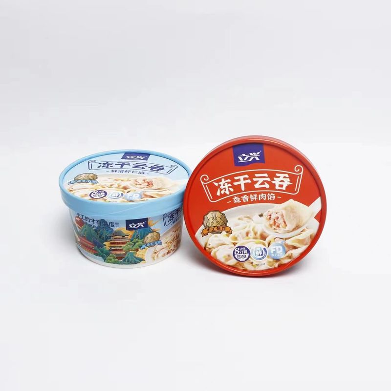 Ciotola di carta monouso wonton liofilizzata con coperchio secchio di carta noodles istantanei confezionamento alimentare da asporto tazza di bevande calde