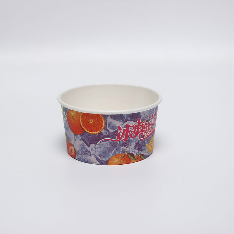 Tazza di carta monouso con coperchio per contenere il gelato