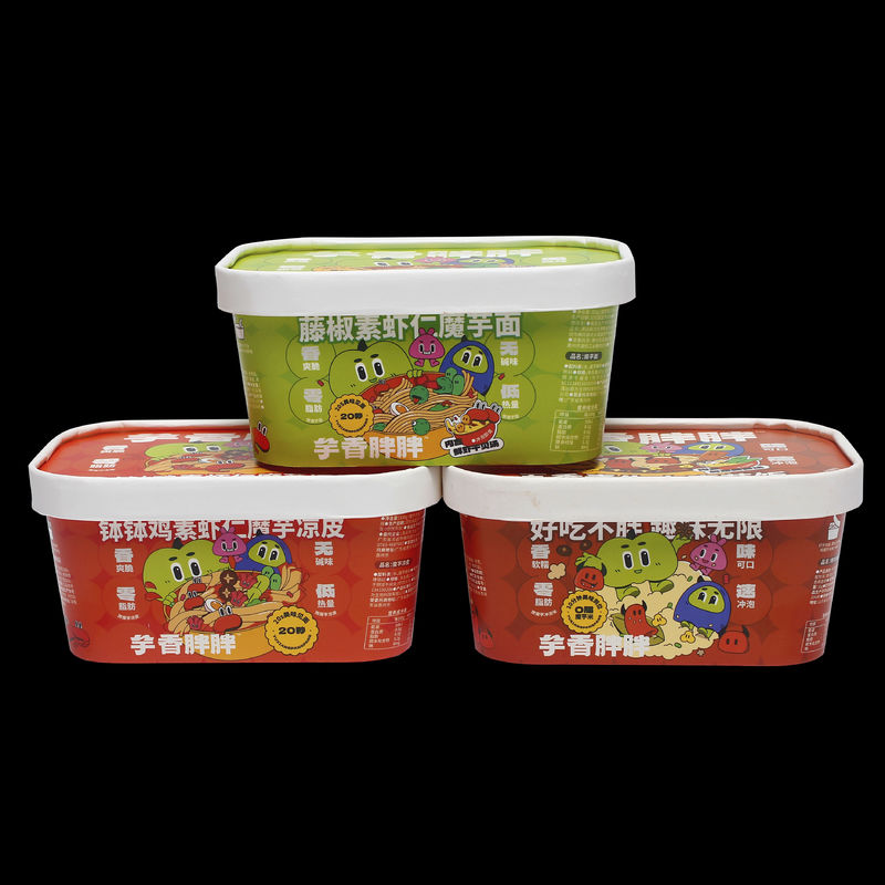 Prodotto di fabbrica stampato Medium Square Paper Bowl Packaging - Secure Packaging with paper lids
